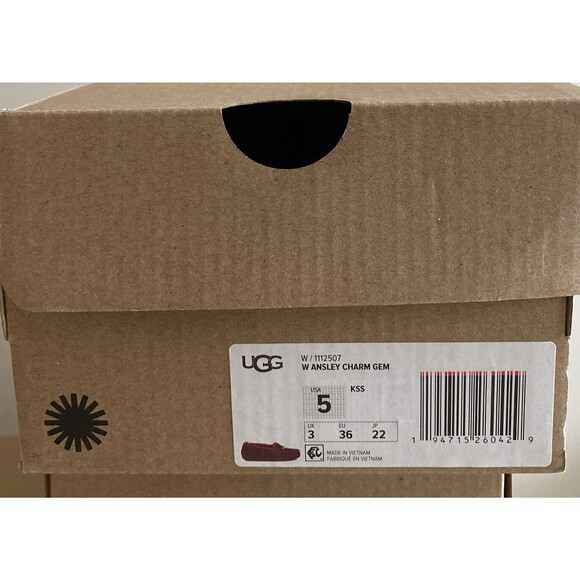 New UGG Ansley Charm Gem Women Fashion Moccasin Slippers Size 5 Kiss - Picture 8 of 8